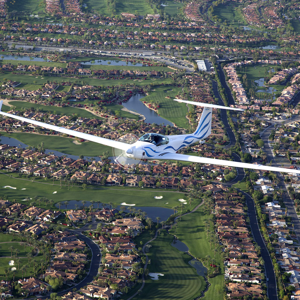 Glider over golf course